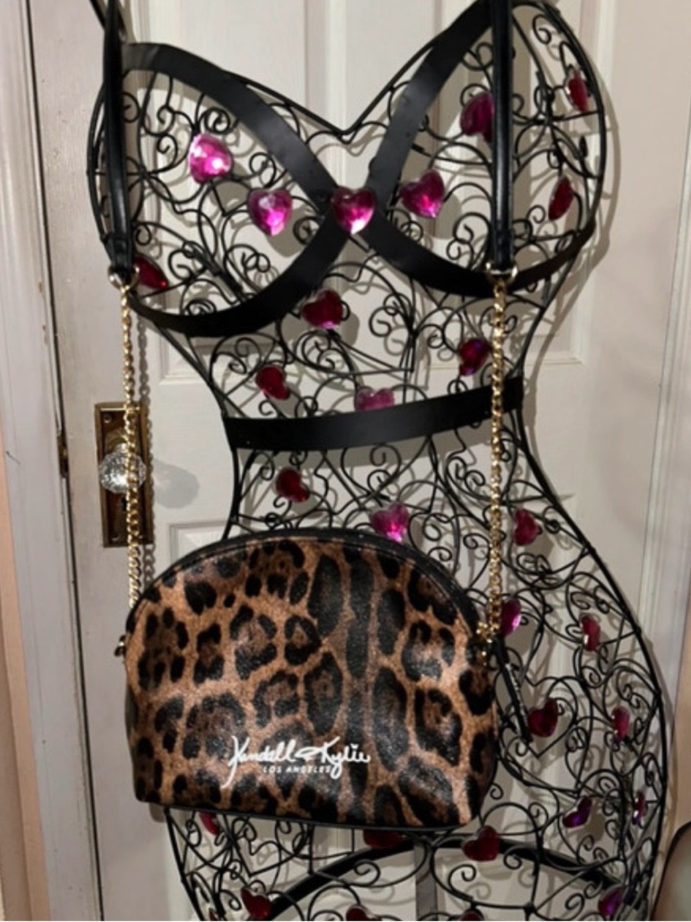 Kendall & Kylie Leopard Print Dome Crossbody - Brown, Black